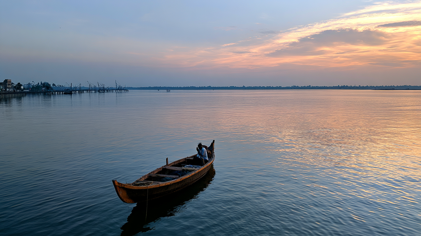 An Indian seaside at dusk — the rhythm of market mood.